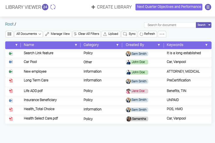 Organize your documents in project-specific repositories