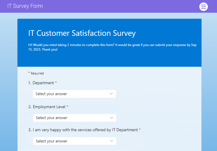 Create Surveys for easy data collection